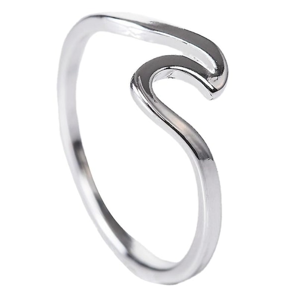 Unik design Wave Ring Ocean Sea Wave Ring 925 Silver Legering Ring Girlss present Silver 8