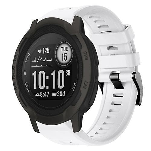 För Garmin Instinct 2 metallspänne i enfärgad watch White