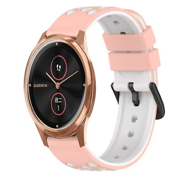 För Garmin Garminmove Luxe 20mm tvåfärgad watch White-Black