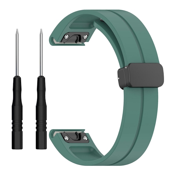 Sort spænde 22mm silikone urrem til Garmin Fenix 7/forerunner 965/955/945/935 Olive Green