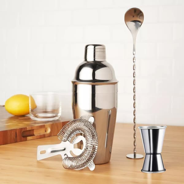 5-delt Cocktail Shaker Sett 750ml Bartenderverktøy i rustfritt stål egnet for å blande drinker