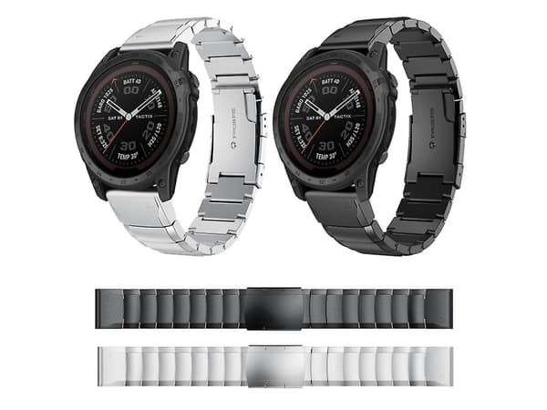 Rem for Garmin Tactix 7 26 mm Svart Turtle Shell Rem i rustfritt stål