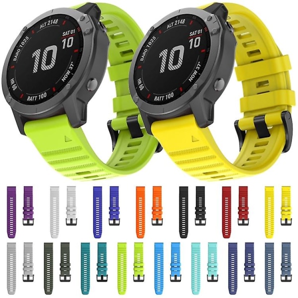 Til Garmin Fenix ​​6x 26mm Silikone Smart Watch Band White