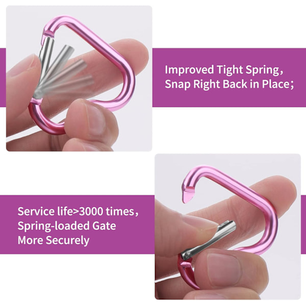 Hjerteformede Snap Hooks (10 ST) - Nøglering Karabinhager Clips