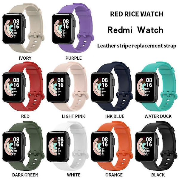 Ranneke Xiaomi Mi Watch Lite -rannekkeelle, vaihtohihna rannekkeelle, silikoniranneke Redmi Watch 2 Lite -rannekkeelle Red