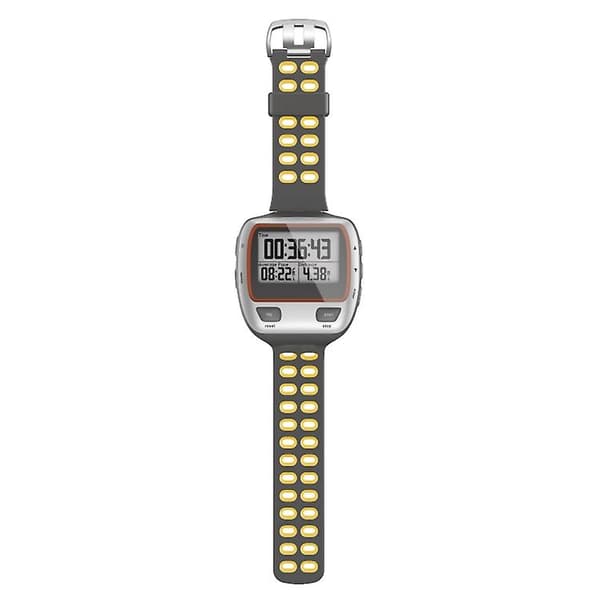 For Garmin Forerunner 310xt tofarget silikonklokkerem Grey Yellow
