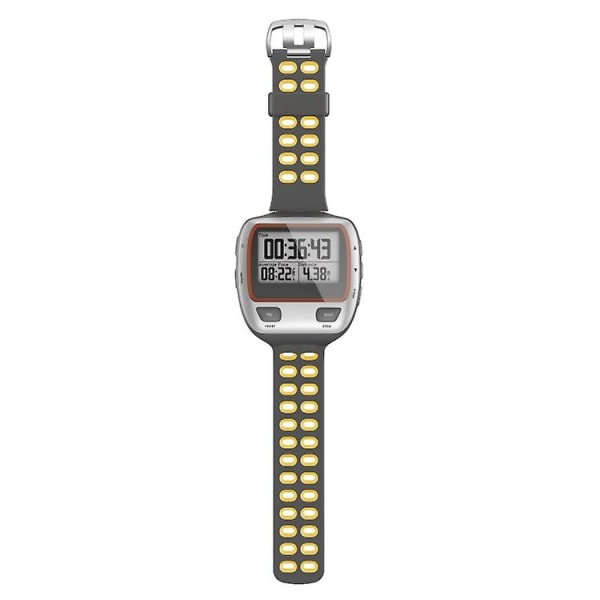 Til Garmin Forerunner 310xt tofarvet silikoneurrem Grey Yellow