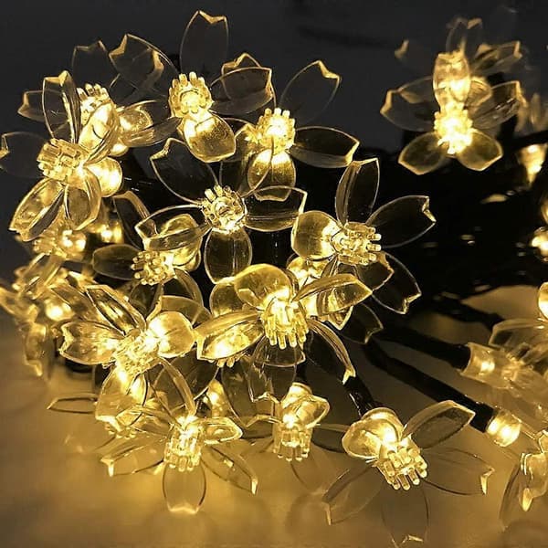 7M 50 LED Kirsebærblomst Solarcelle Lysstreng Hage Fe Lys 7M