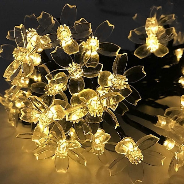 7M 50 LED Kirsebærblomst Solcelle Lyskæde Have Fe Lys 7M
