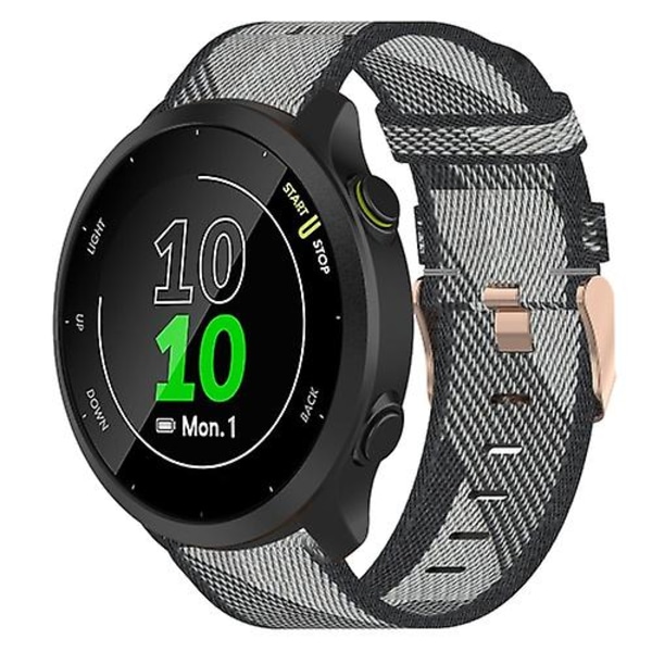 For Garmin Forerunner 55 20 mm nylonvevd klokkerem Grey