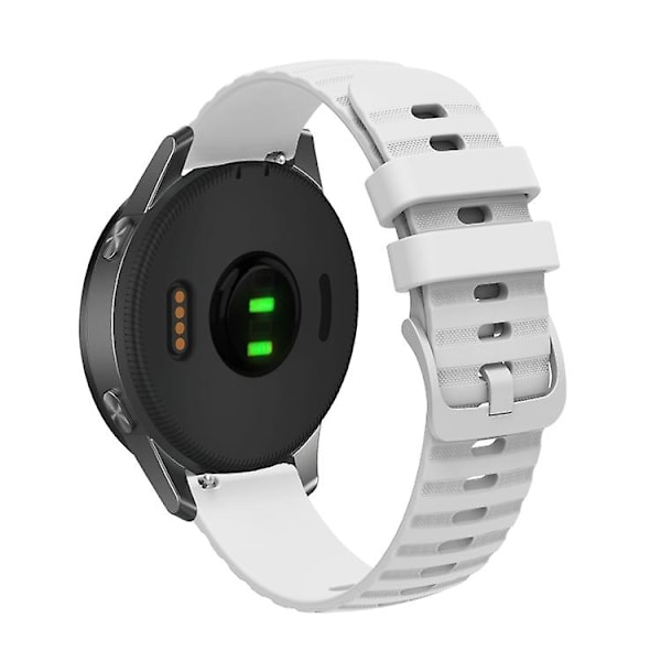 För Garmin Venu 2s 18 mm vågigt prickigt enfärgat watch White