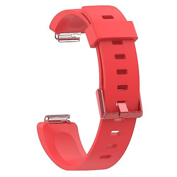 Til Fitbit Inspire / Inspire Hr Glossy Surface Silicone Watch Band Red