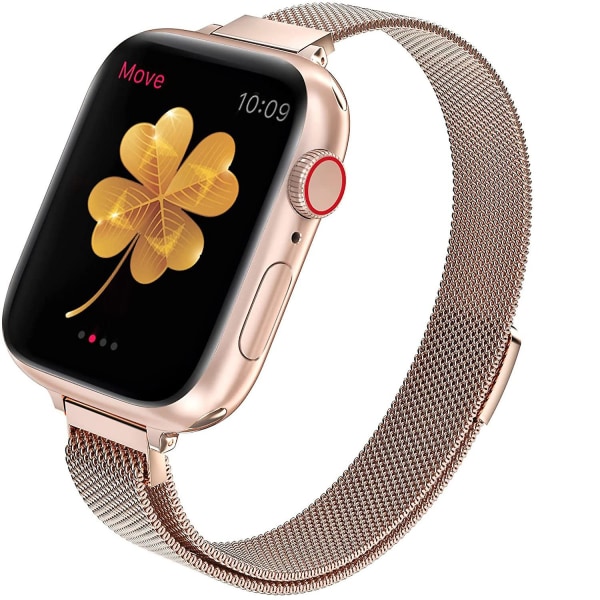 Milanese silmukkahihna Apple Watch rannekkeelle 40mm 44mm 41mm 45mm 38mm 42mm 49mm 45mm ohut rannekoru Iwatch Series 3 4 6 Se 7 8 Ultra slim gold 38mm 40mm 41mm