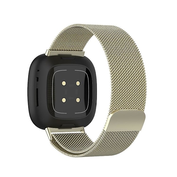 Til Fitbit Versa 3 / Fitbit Magnetic Milano urbånd Official Gold