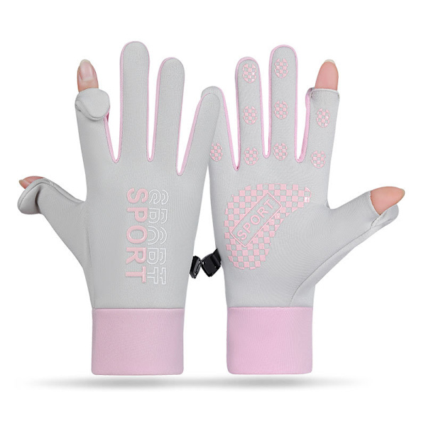 Varma vintercykelhandskar för pekskärm (Dam/grå)