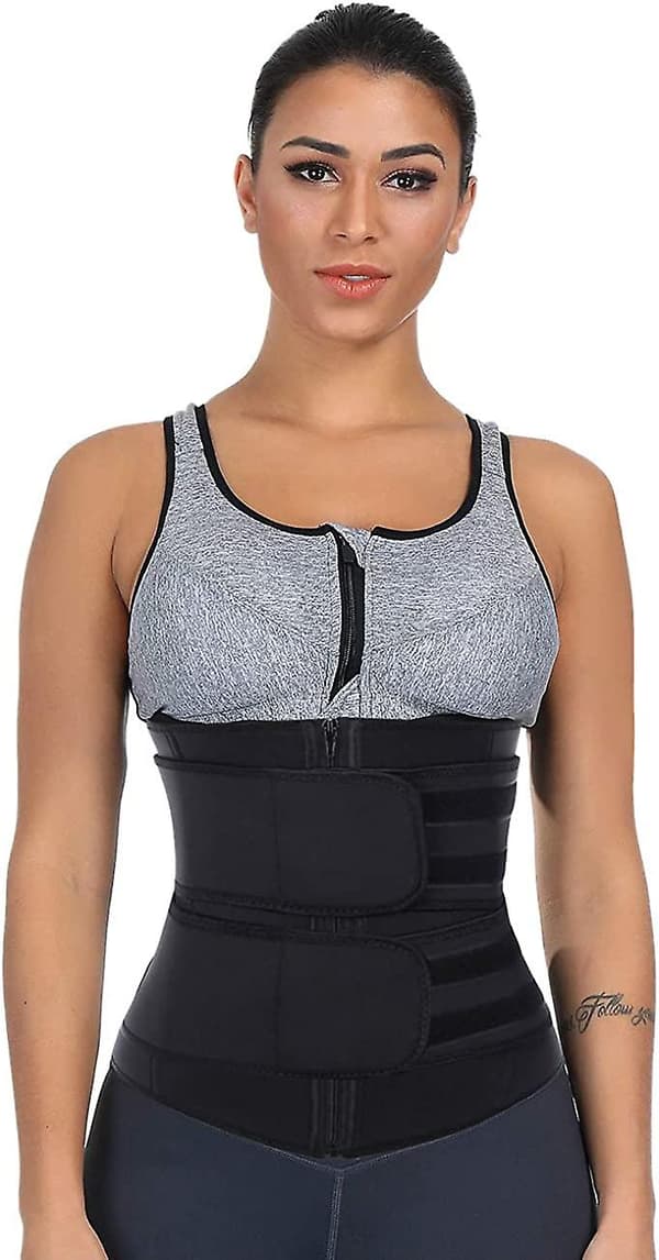 Kvinnor Waist trainer Dragkedja Dubbelbälte Workout Slimming Trimmer