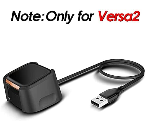 Lader for Fitbit Versa 2 Usb-ladekabel erstatningsdockstasjon 2-pakning