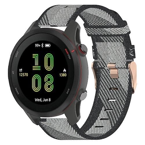 For Garmin Forerunner 255 22mm nylon vevd klokkerem Grey