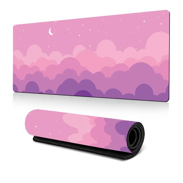 Stor stjernehimmel skyer musemåtte, skridsikker computer skrivebordsmåtte, M005/30x70x0.3cm
