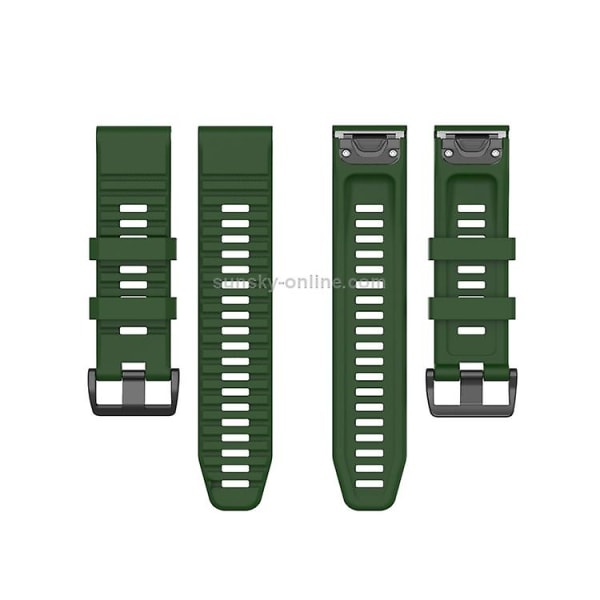 For Garmin Fenix ​​6 22mm Smart Watch Quick Release Silicon Watch Band Army Green