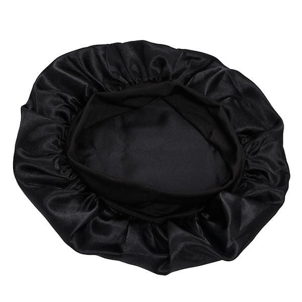 2stk Sleep Cap - Satin Bonnet - Sleep Cap Black One Size