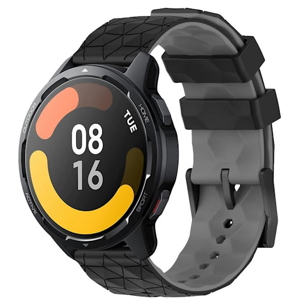 Kaksiväri silikoniranneke Xiaomi MI Watch S1 Active -kelloon Black Grey