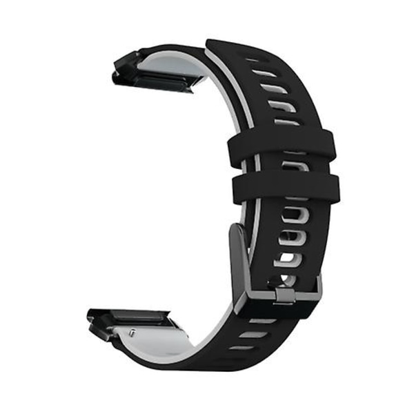 För Garmin Fenix ​​7x tvåfärgad silikon watch Black Grey