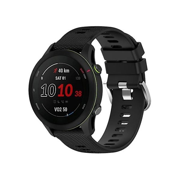 Rem för Garmin Forerunner255 22Mm Svart Kors Textur Silikon Klockarmband