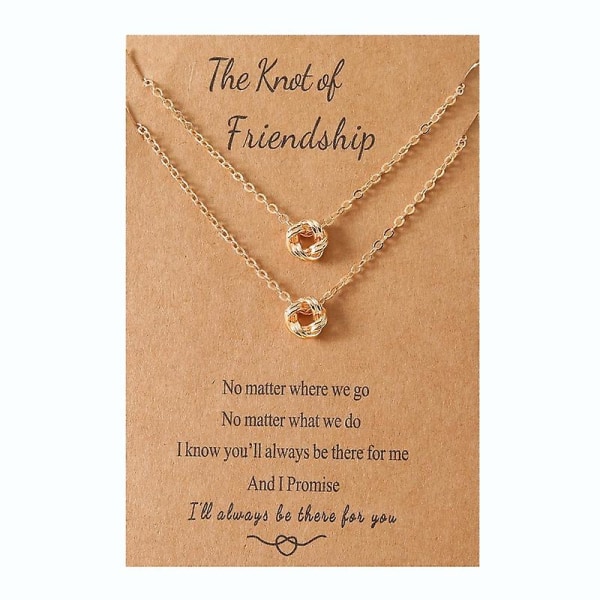 Best Friend Knot Halsband Perfekt födelsedagspresent för långväga vänner Gold 2