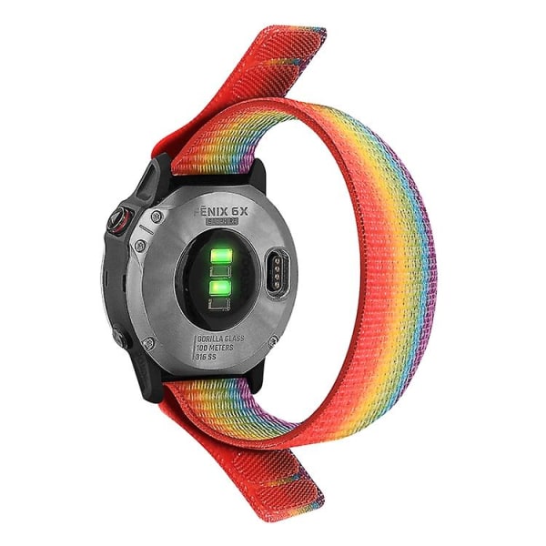Til Garmin Fenix ​​7x krog og løkke fastener nylon urbånd Colorful