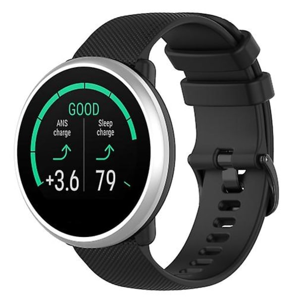 Til Polar Ignite 20 mm lille plaid tekstur silikone armbåndsurrem Black