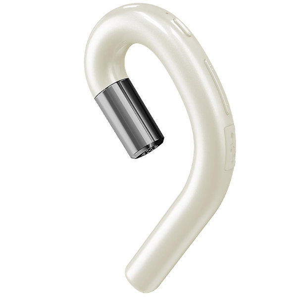 Bluetooth-hodetelefoner uten øreplugg, støyreduserende håndfri hodesett Ørekrok Trådløse hodetelefoner med mikrofon for iPhone og Android-smarttelefoner White