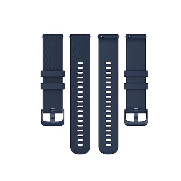 För Garmin Active Small Plaid Silicone Watch Band Navy Blue