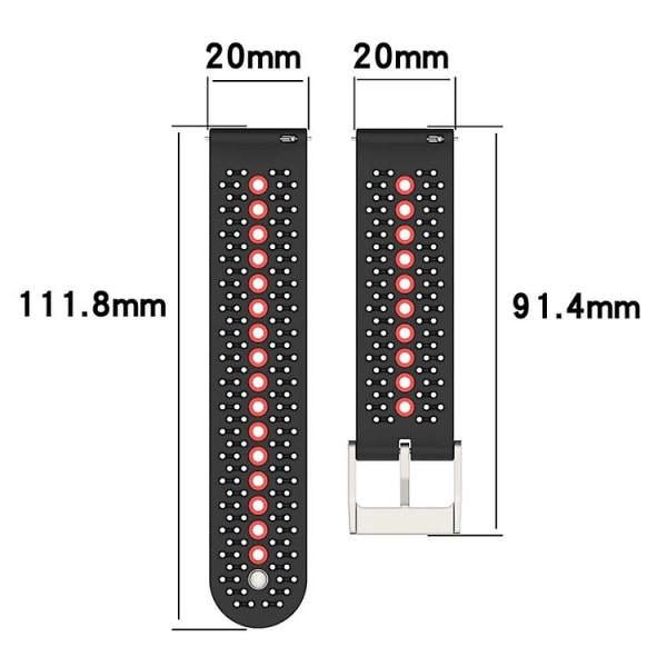 For Garmin Venu Sq 20 mm silikonklokkerem White Black