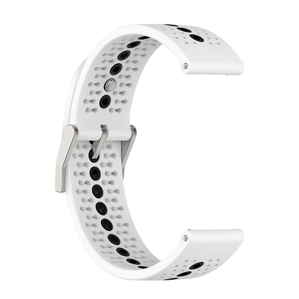 Til Suunto 9 Peak Universal Colorful Hole Silicone Watch Band White Black