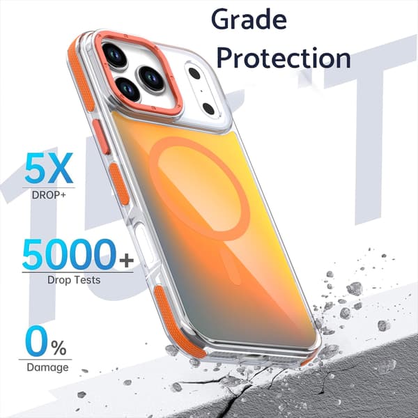 Etui til iPhone 17 Pro, Gradient beskyttelsesetui, oransje