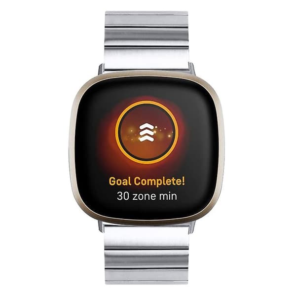 Til Fitbit Versa 4 / Sense 2 Universal Butterfly Buckle Metal Watch Band Silver