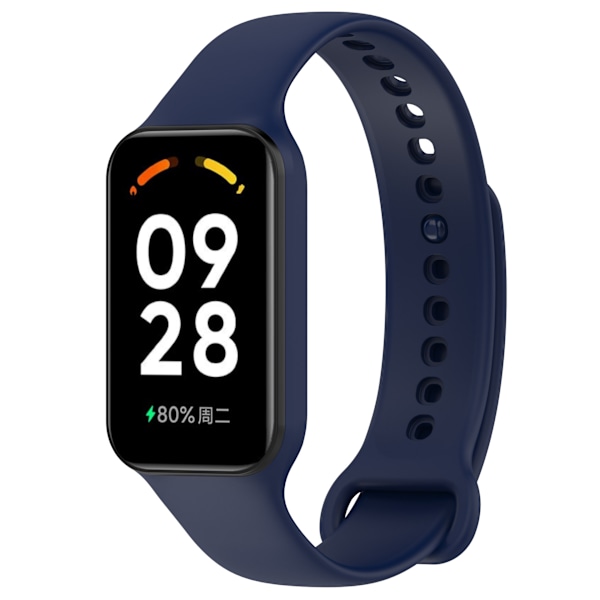Silikonarmband för Xiaomi Band 8 Active/Redmi Band 2 Smartwatch (Midnattsblå)