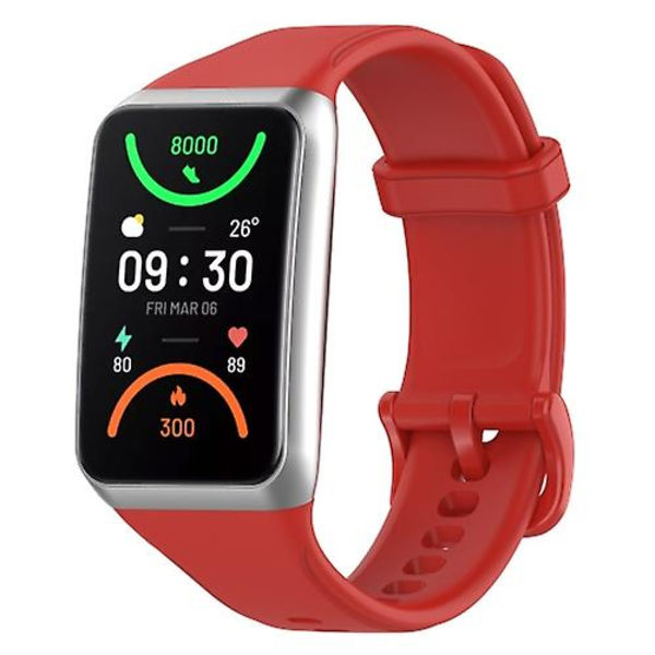 Til Oppo Band 2 ensfarvet blødt silikone urbånd Red