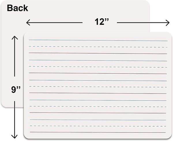 2 stk. tørreslettede linjerede skødebøger 9 x 12 tommer linjerede whiteboards dobbeltsidede mini whiteboards