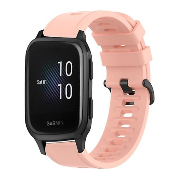 Til Garmin Venu Sq 20 mm ensfarvet blødt silikone urbånd Pink