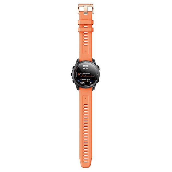 Til Garmin Fenix ​​6s 20 mm rosa guldspænde silikone urrem Orange