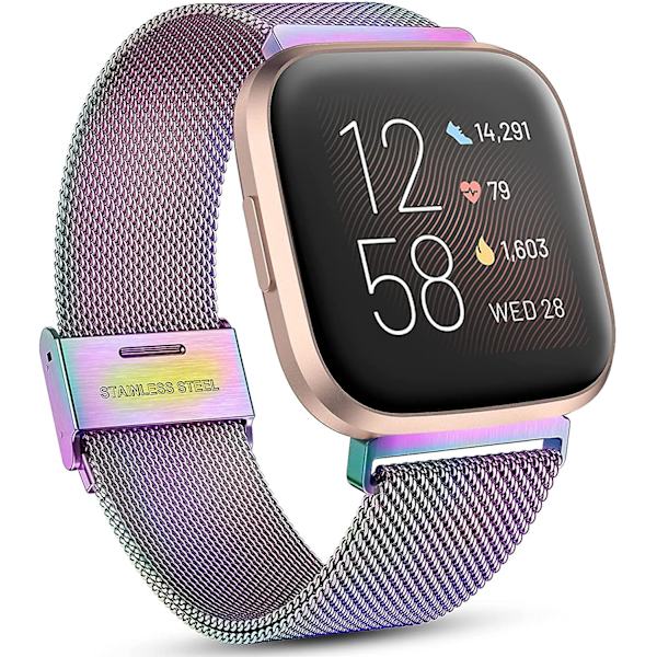 Fitbit Versa/fitbit Versa 2 Bånd Til Damer Mænd, Justerbar Rustfri Colorful