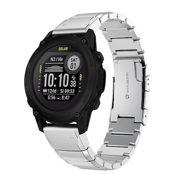 Garmin Descent G1 22mm Tortoise Shell ruostumattomasta teräksestä valmistetun watch ranneke Sliver