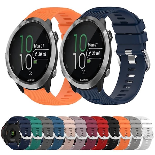 Garmin Forerunner 645 Music 20 mm yksivärinen pehmeä watch Grey