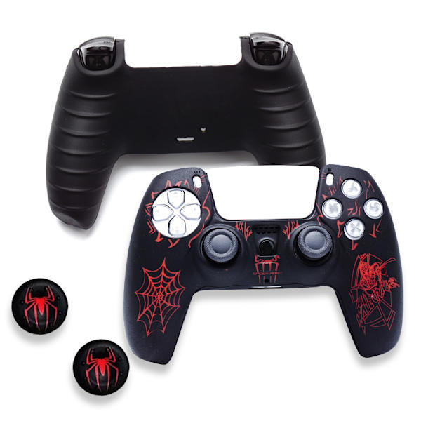 Silikone Etui til PS5 Controller med 2 Joystick Caps M01 rød