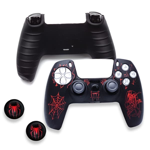 Silikonetui for PS5-kontroller med 2 joystick-hetter M01 rød