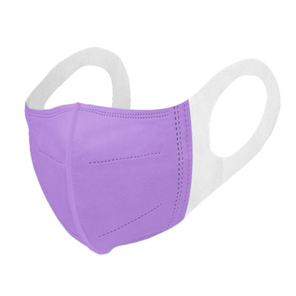 100 st engångsmunskydd 3D 3-lagers non-woven masker med mjuk elastisk öronögla mask Purple