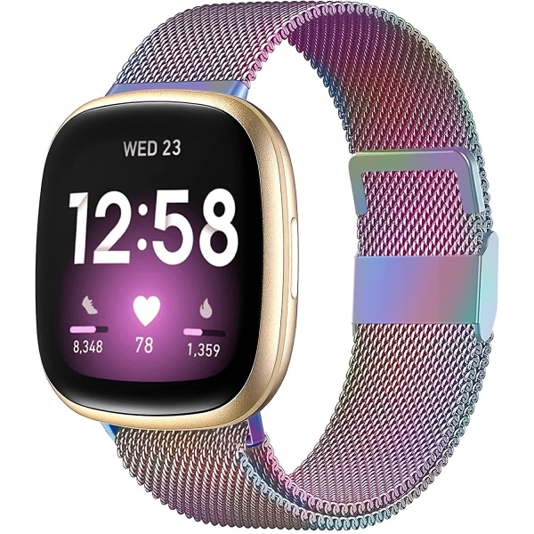 Magnetiske bånd, der er kompatible med Fitbit Versa 3 og Sense Smartwatch - Multi Color Colorful Small