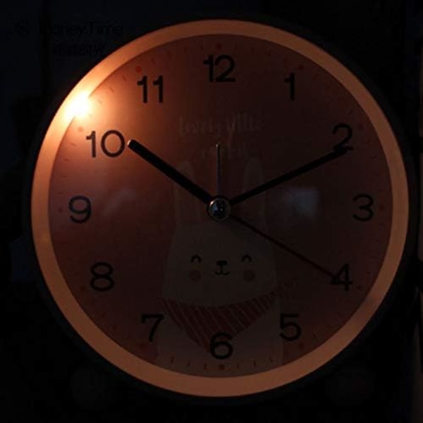 Väckarklocka 4\" Rund Tecknad Djur Quartz Analog Väckarklocka för Kontor Sovrum Gul
